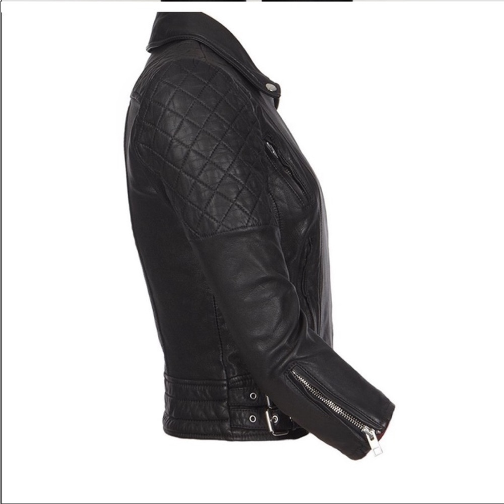ALL SAINTS black leather Moto jacket - Picture 2 of 7